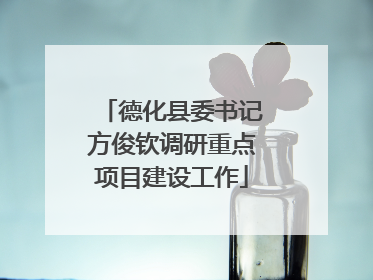 德化县委书记方俊钦调研重点项目建设工作